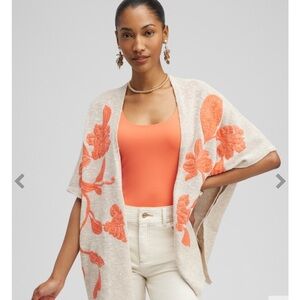 NWT Chicos Embroidered Ruana size S/M